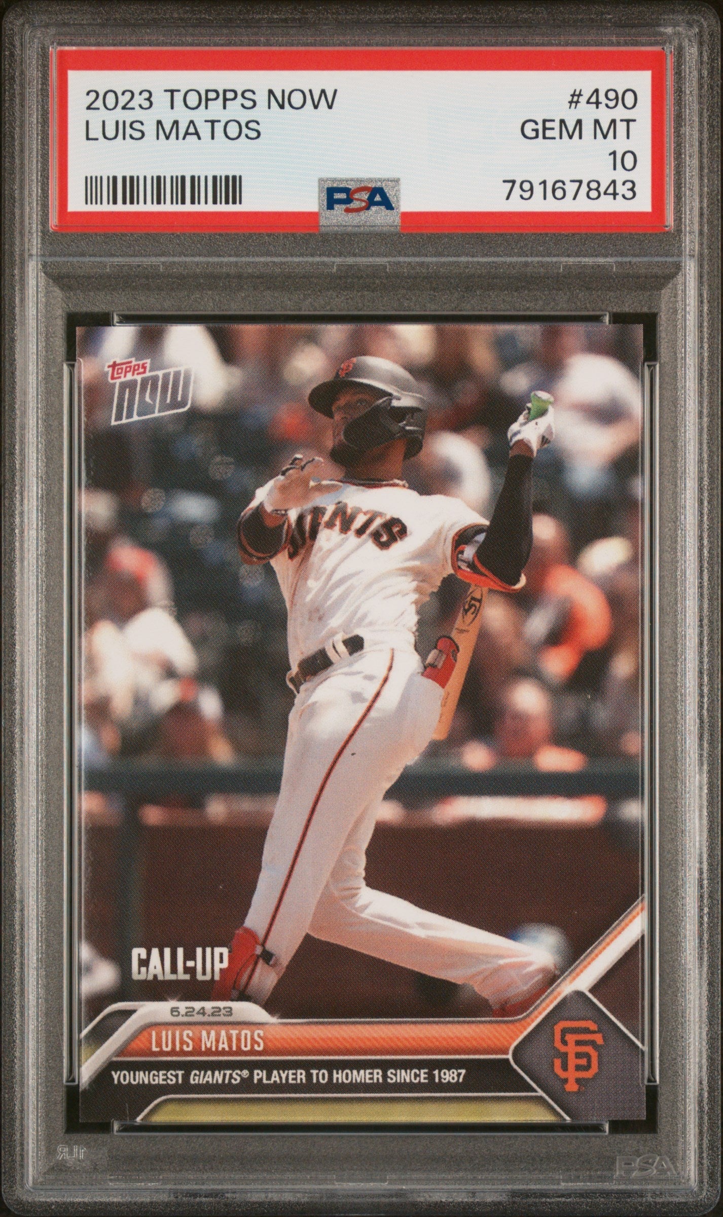 Graded 2023 Topps Now Luis Matos #490 Rookie RC Baseball Card PSA 10 Gem Mint