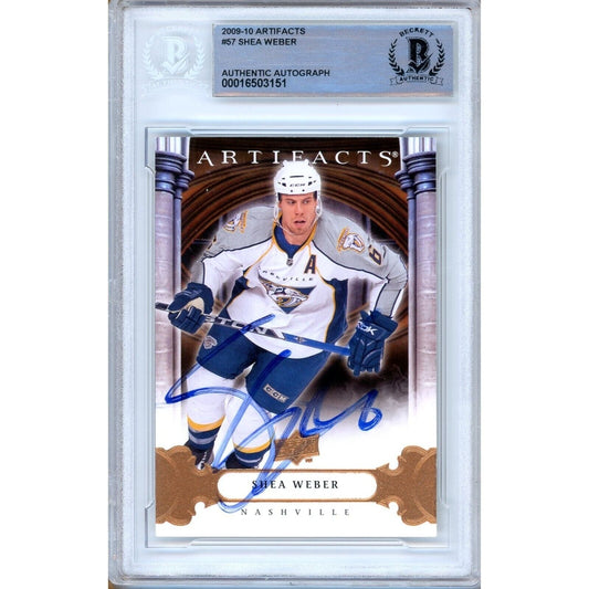 Shea Weber Nashville Predators Signed 2009 Upper Deck Artifacts Card Beckett Auth Auto