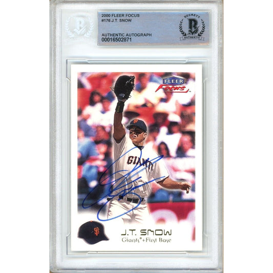 2000 Fleer Focus #176 — JT Snow San Francisco Giants Autographed Trading Card — Beckett Authentication