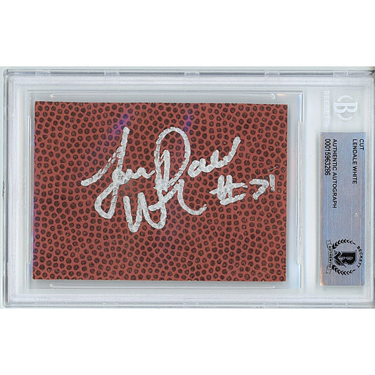 Lendale White Autographed Football Signature Cut Slabbed — Beckett Authentication