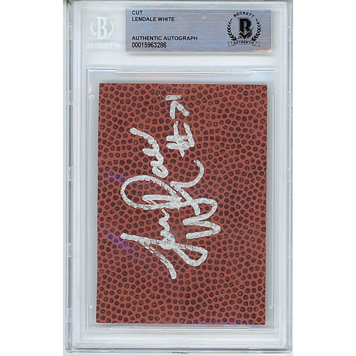 Lendale White Autographed Football Signature Cut Slabbed — Beckett Authentication