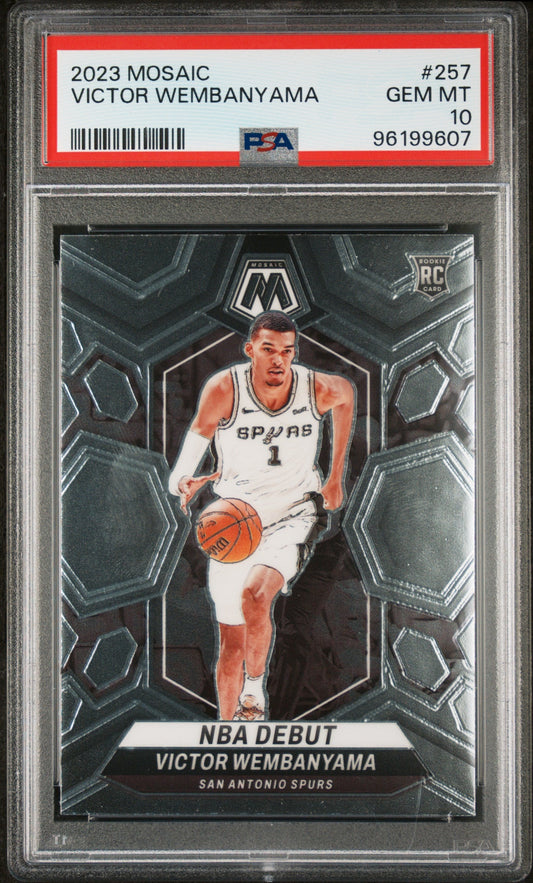 Graded 2023 Panini Mosaic Victor Wembanyama #257 Rookie RC Basketball Card PSA 10 Gem Mint