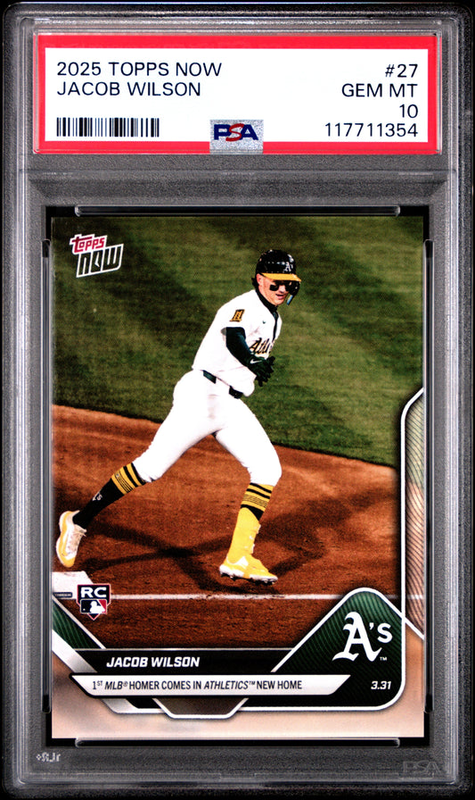 Graded 2025 Topps Now Jacob Wilson #27 Rookie RC Baseball Card PSA 10 Gem Mint