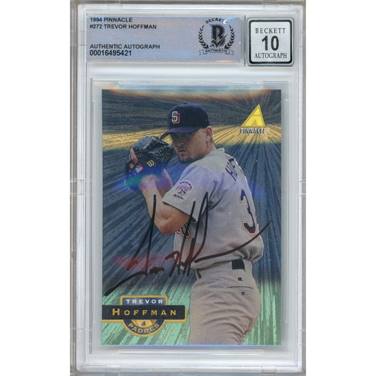 Trevor Hoffman San Diego Padres Signed 1994 Pinnacle Museum Card BGS Auto 10 Graded