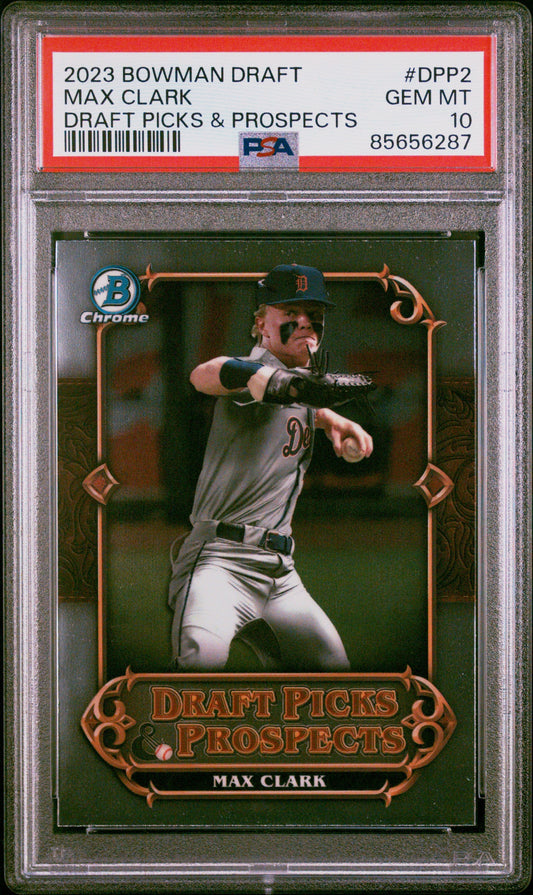 Graded 2023 Topps Bowman Draft Max Clark #DPP2 Draft Picks & Prospects Rookie RC Baseball Card PSA 10 Gem Mint - Sport Cards