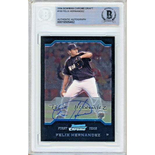 2004 Topps #150 — Felix Hernandez Seattle Mariners Autographed Trading Card — Beckett Authentication