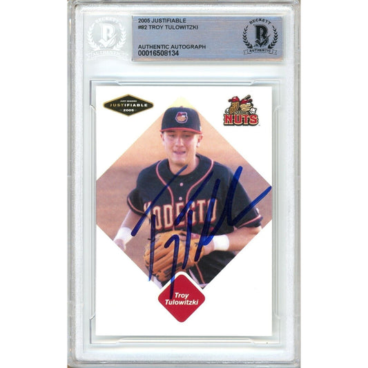 Troy Tulowitzki Colorado Rockies Signed 2005 Just Justifiable Card Beckett Authentic Auto