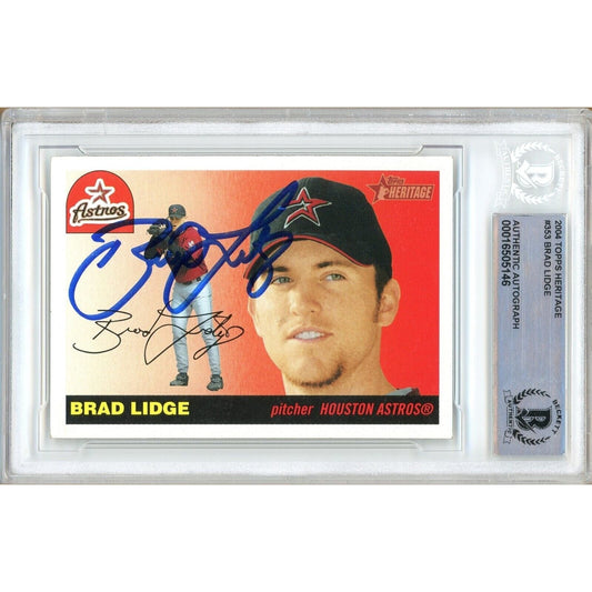 2004 Topps #353 — Brad Lidge Houston Astros Autographed Trading Card — Beckett Authentication