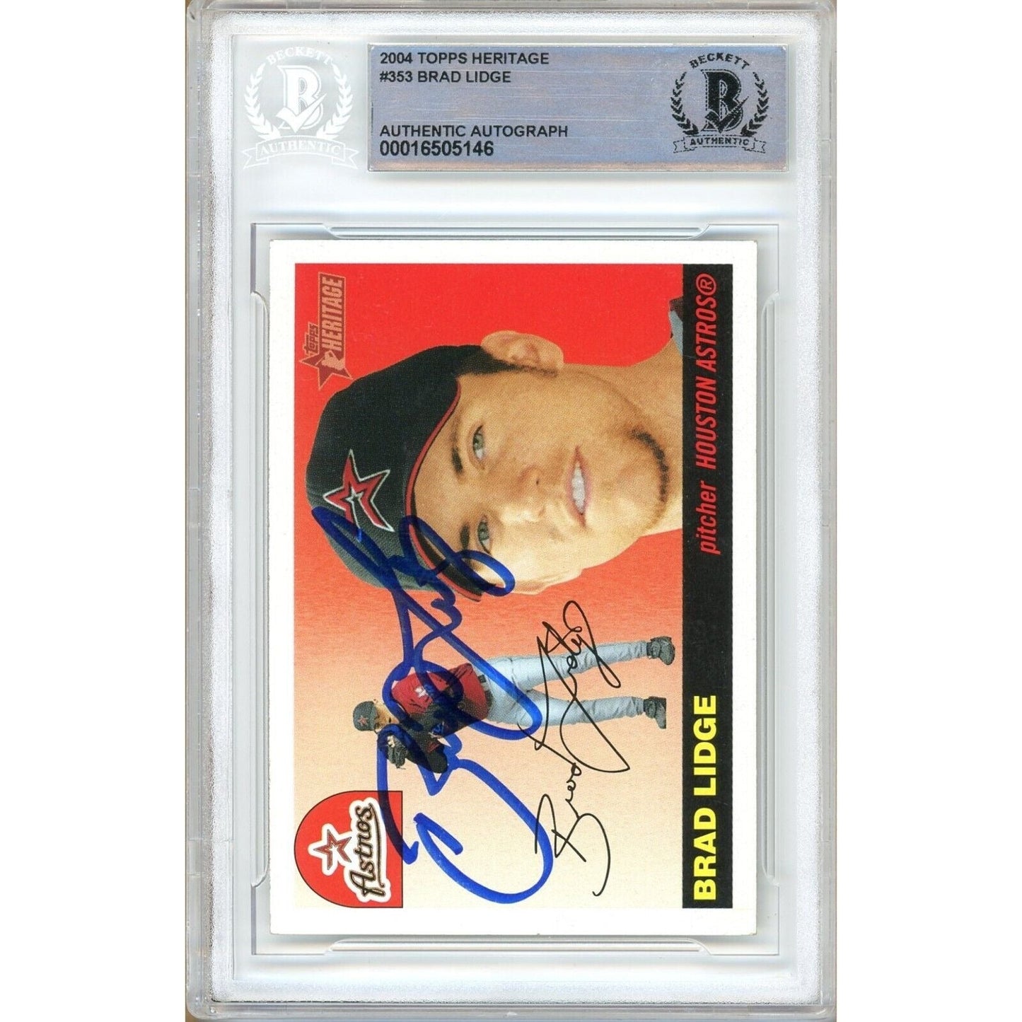 2004 Topps #353 — Brad Lidge Houston Astros Autographed Trading Card — Beckett Authentication