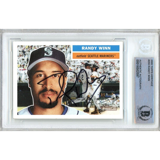 Randy Winn Seattle Mariners Signed 2005 Topps Heritage Trading Card Beckett Auth Auto