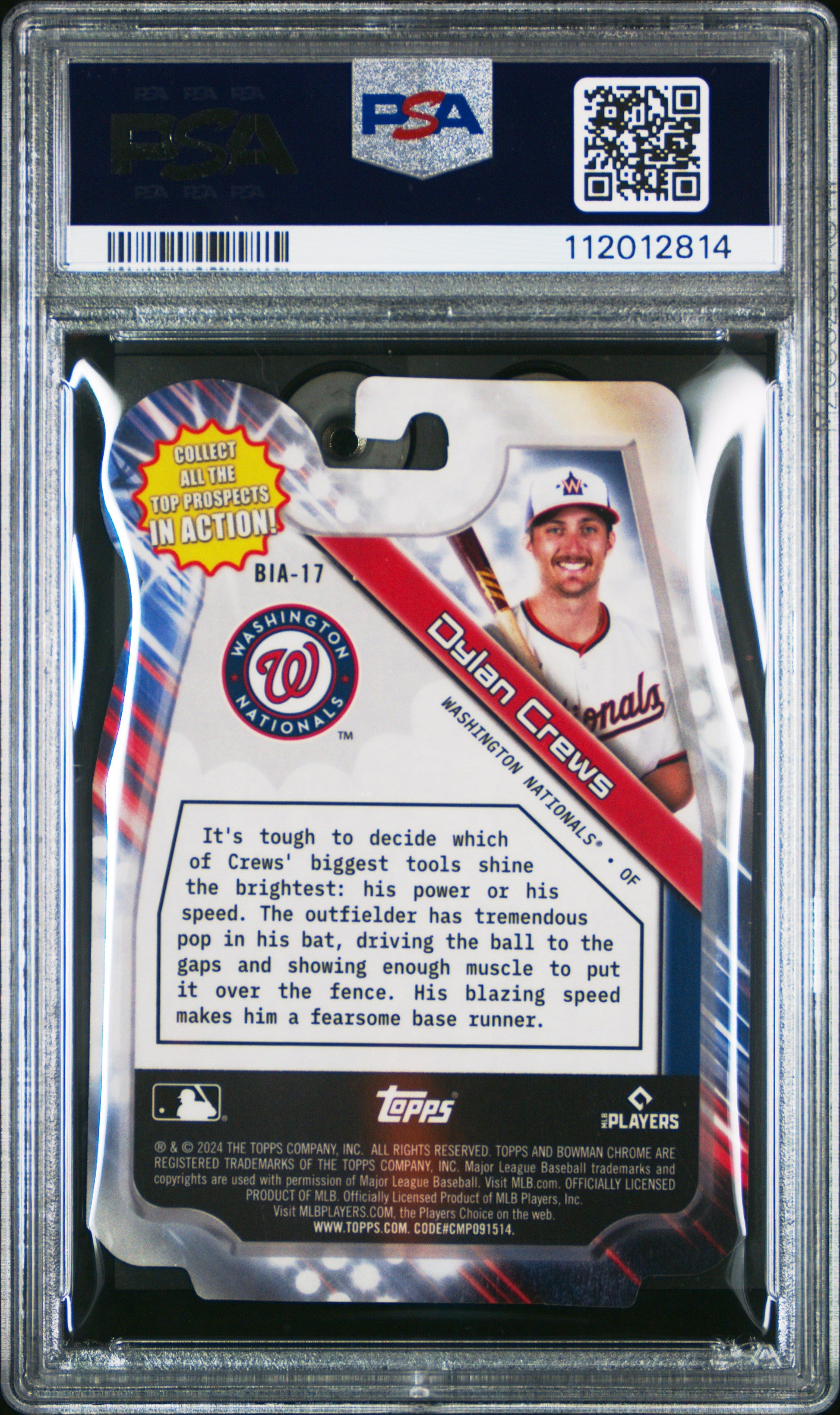 Graded 2024 Topps Bowman Draft Dylan Crews #BIA17 In Action Rookie RC Baseball Card PSA 10 Gem Mint - Sport Cards