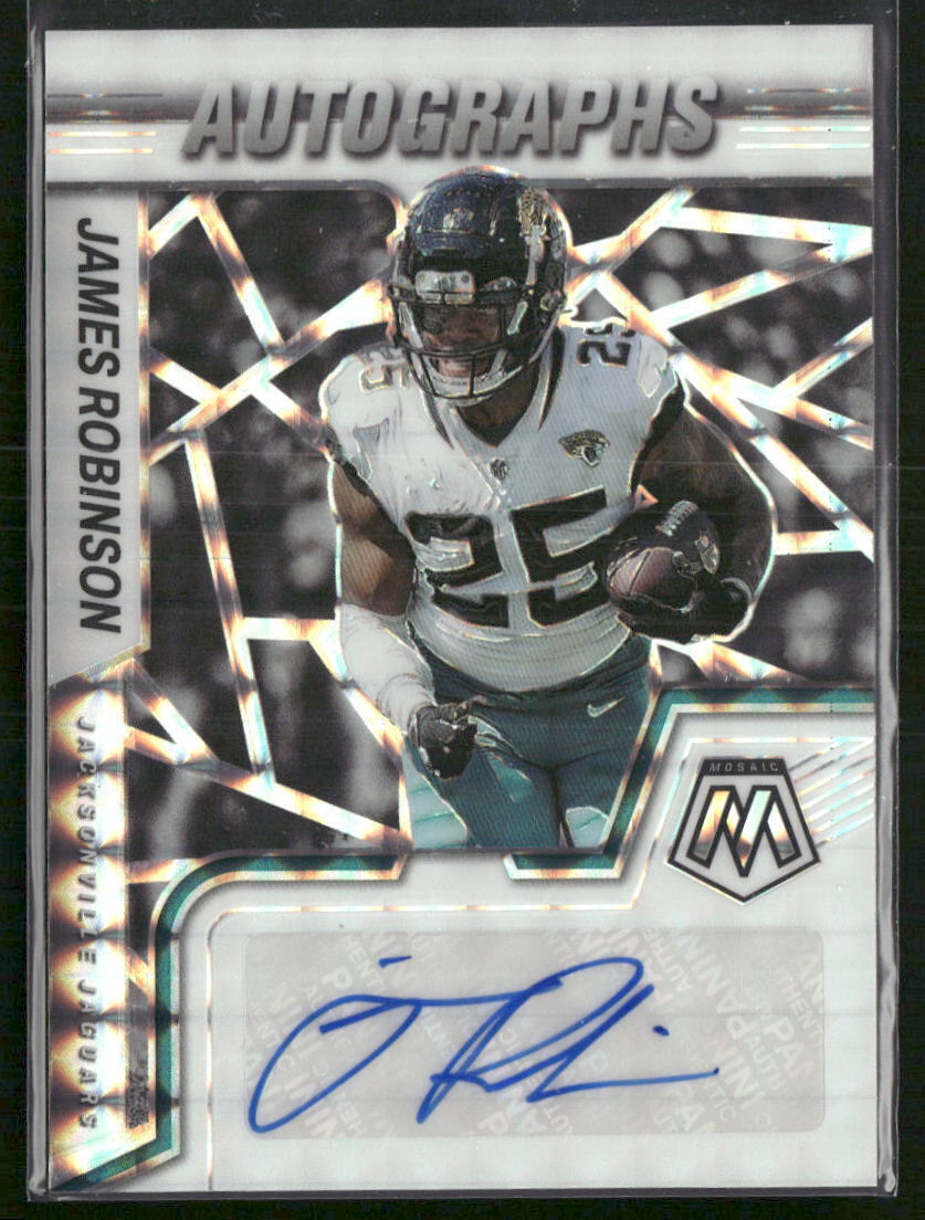 2022 Panini Mosaic #AM-JR James Robinson Autographs Mosaic White #/25 - Sport Cards