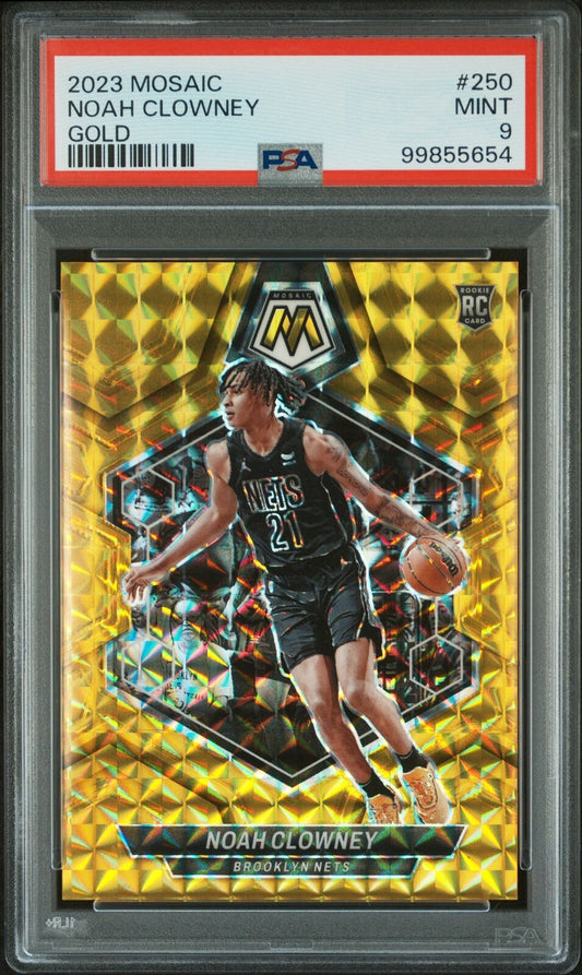 2023 Panini Mosaic #250 Noah Clowney Gold PSA 9