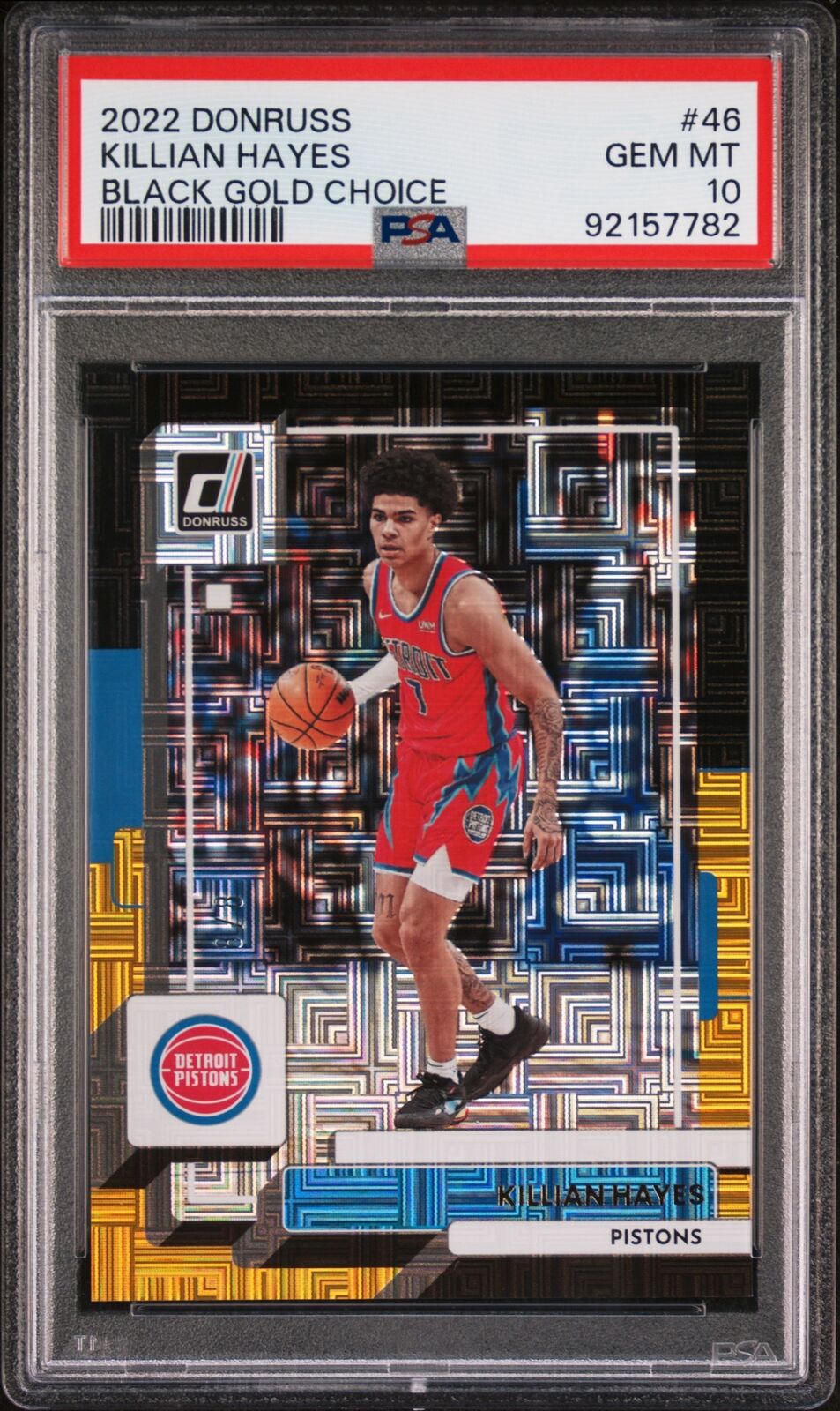 2022 Panini Donruss #46 Killian Hayes Black Gold Choice PSA 10 - Sport Cards