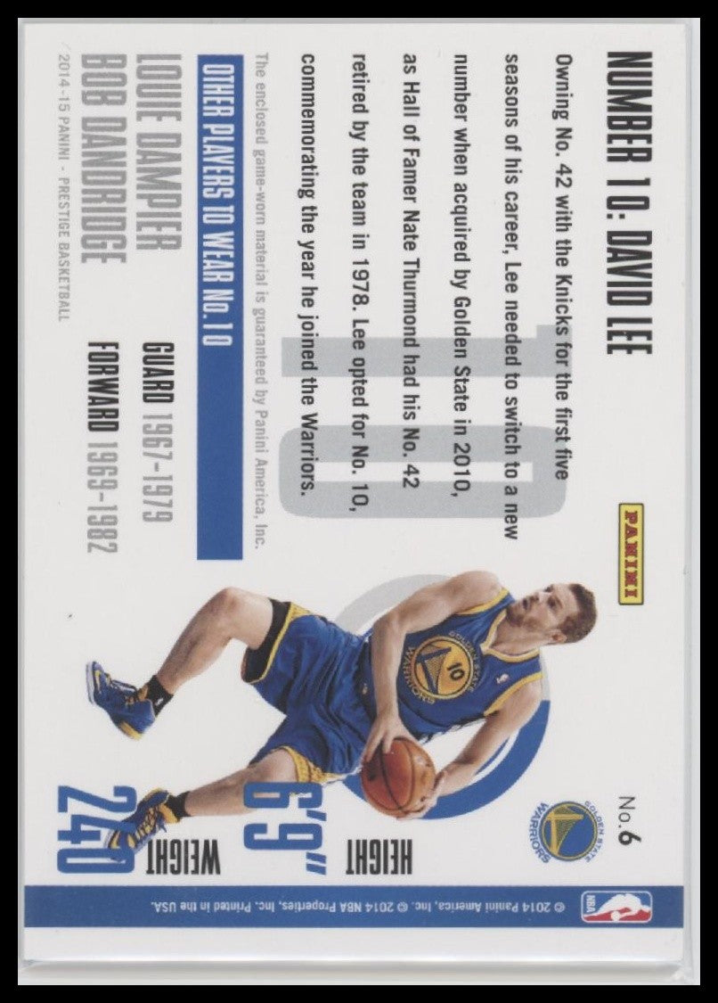 David Lee 2014-15 Panini Prestige #6 NBA Materials Prime #/10