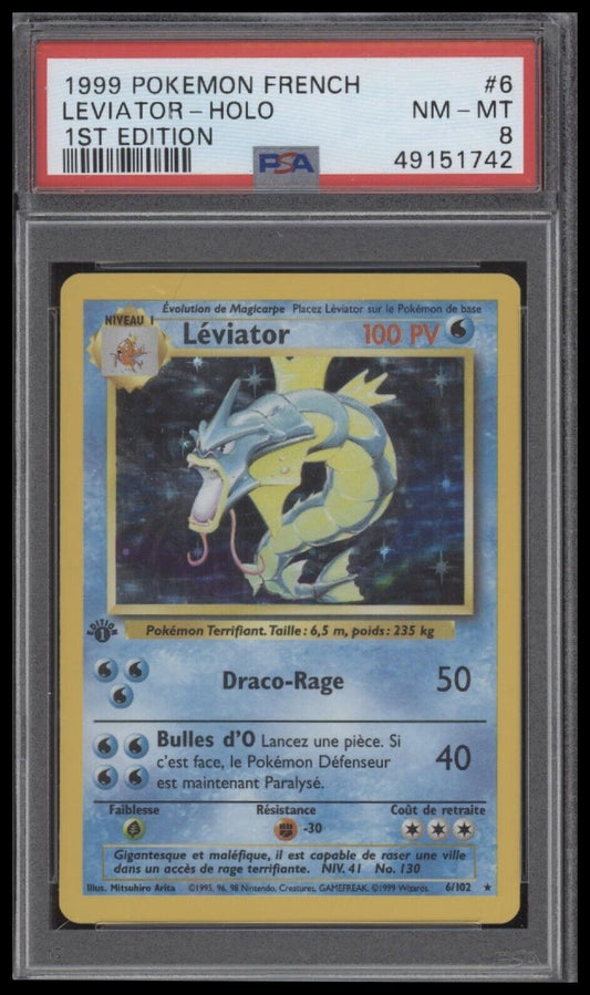 1999 Pokemon French #6 Leviator-Holo 1st Edition PSA 8 - Sport Cards