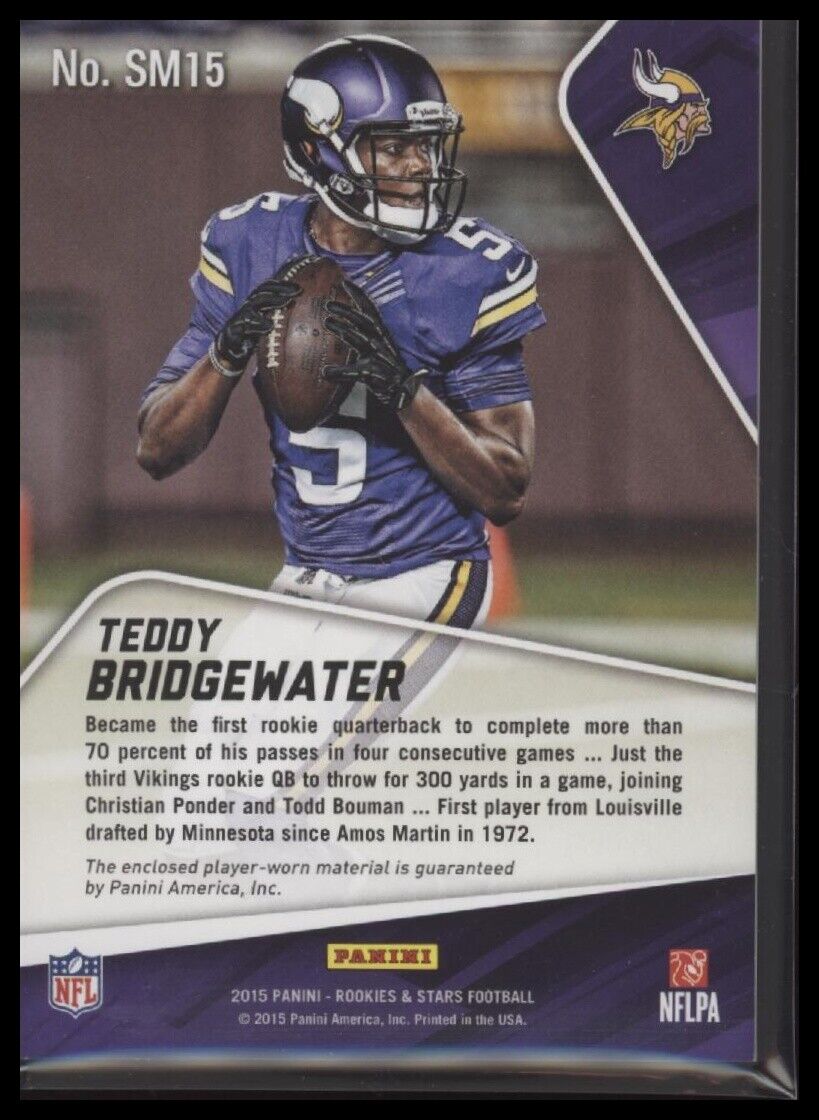 2015 Panini Rookies & Stars Teddy Bridgewater Longevity Star Materials #/50 - Sport Cards