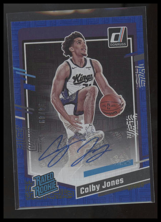 2023-24 Donruss #280 Colby Jones Rated Rookies Signatures Choice Blue #/49