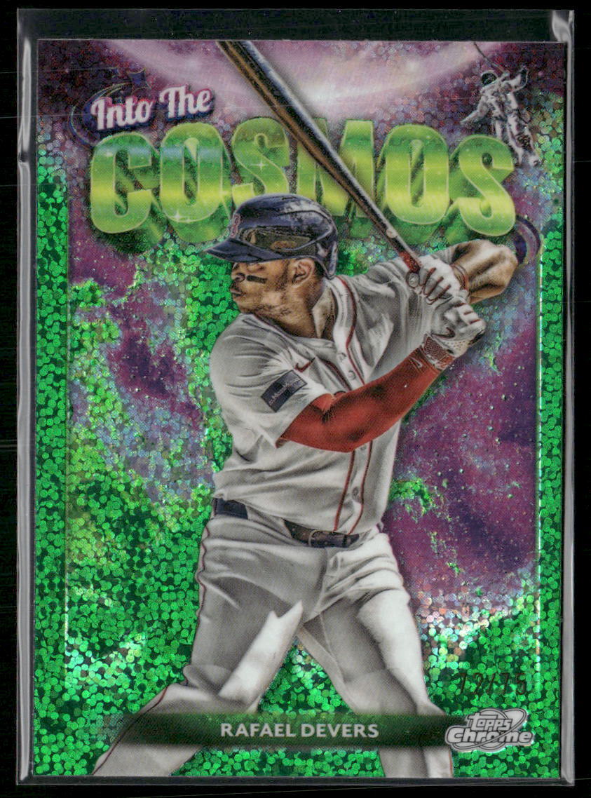 2024 Topps Cosmic Rafael Devers Into the Cosmos Green Space Dust Refractors #/75
