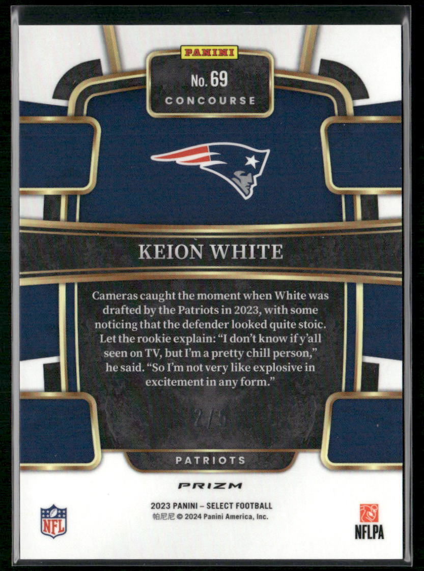 2023 Panini Select #69 Keion White Green Prizms #/5