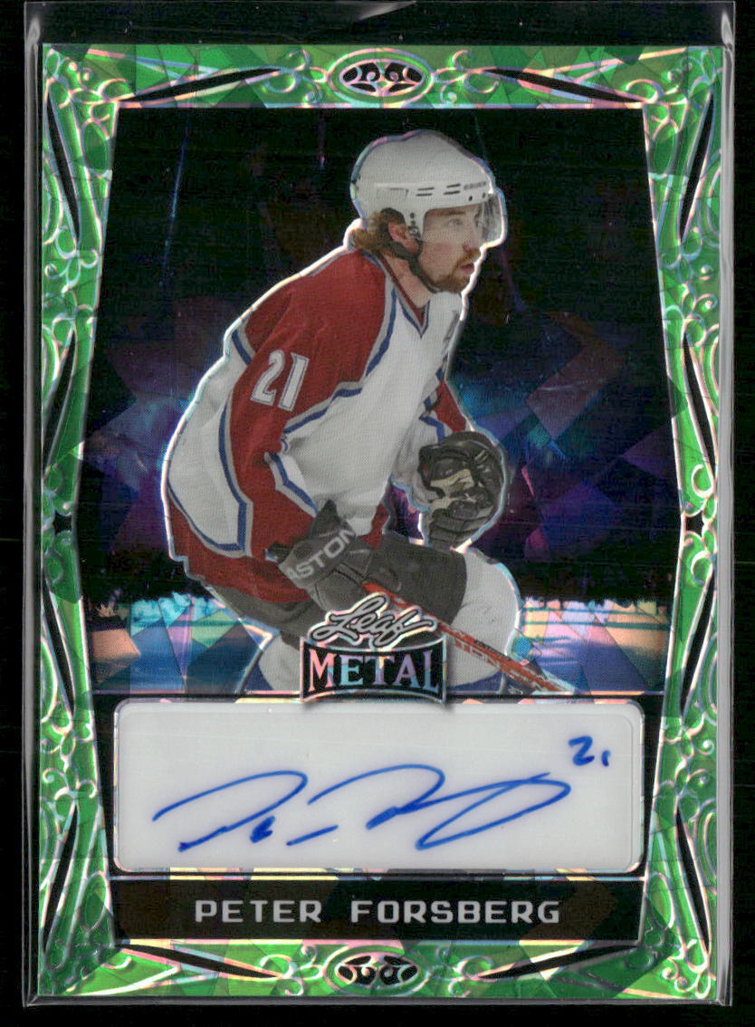 2024 Leaf Metal Hockey Legend Autographs Peter Forsberg Acetate Green Holo - Sport Cards