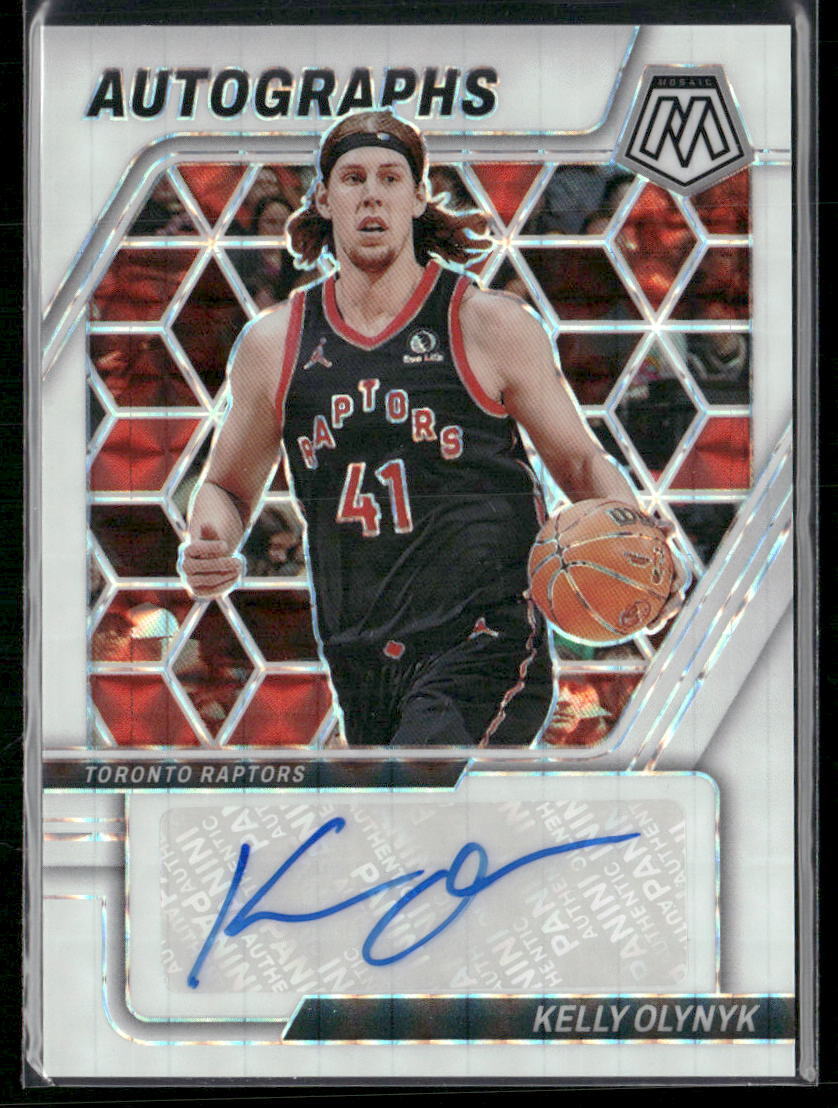 2023-24 Panini Mosaic #AM-OLY Kelly Olynyk Autographs Mosaic White #/25
