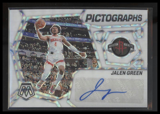 2023-24 Panini Mosaic #PM-GRE Jalen Green Pictographs Mosaic White #/25 - Sport Cards