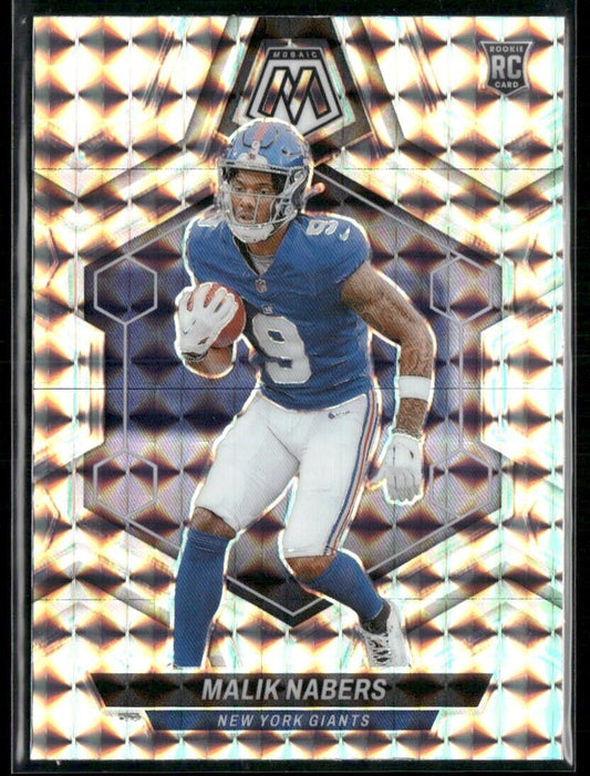 Malik Nabers 2024 Panini Mosaic Silver Mosaic RC #306