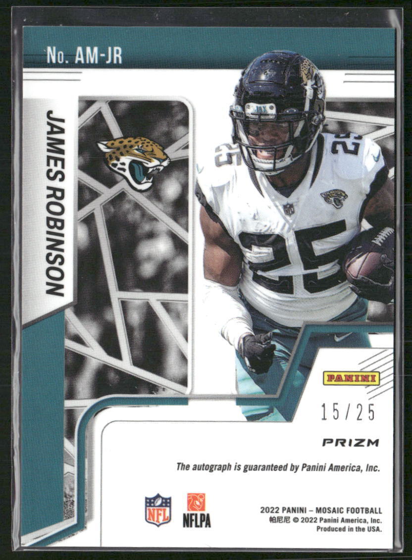 2022 Panini Mosaic #AM-JR James Robinson Autographs Mosaic White #/25 - Sport Cards