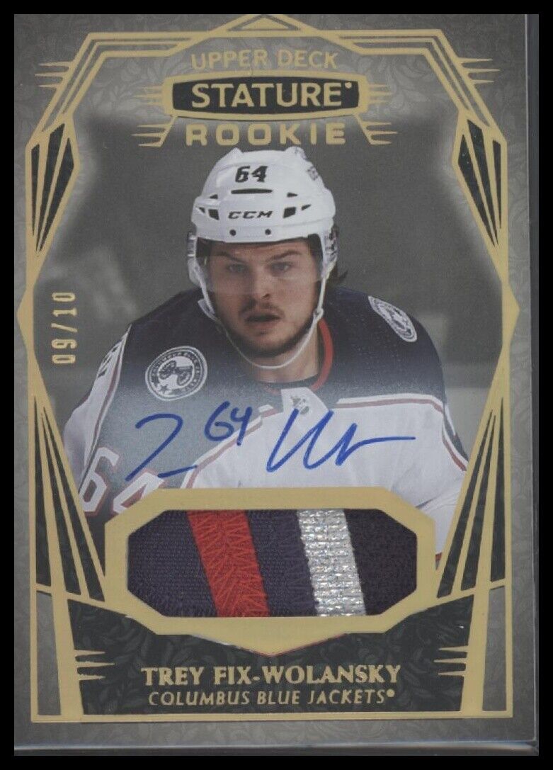 2022-23 Stature #168 Trey Fix-Wolansky Auto Patch Design-Photo Variant #/10 - Sport Cards