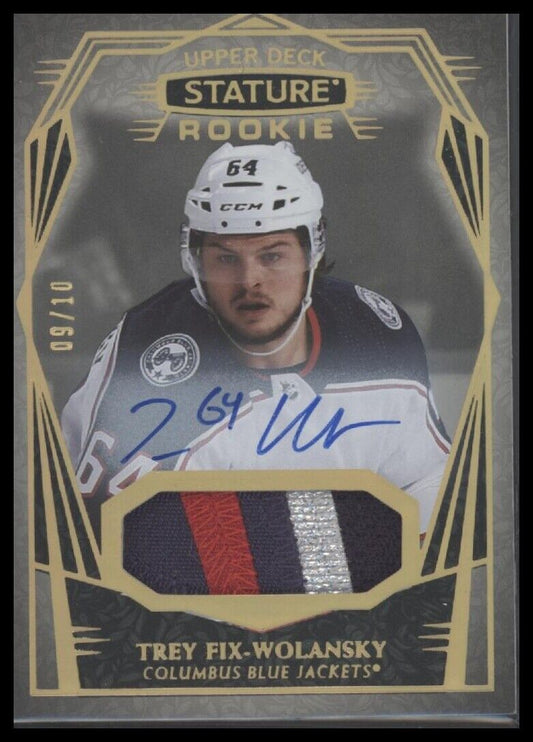 2022-23 Stature #168 Trey Fix-Wolansky Auto Patch Design-Photo Variant #/10 - Sport Cards