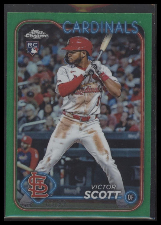 Victor Scott 2024 Topps Chrome #251 Green Refractors #/99