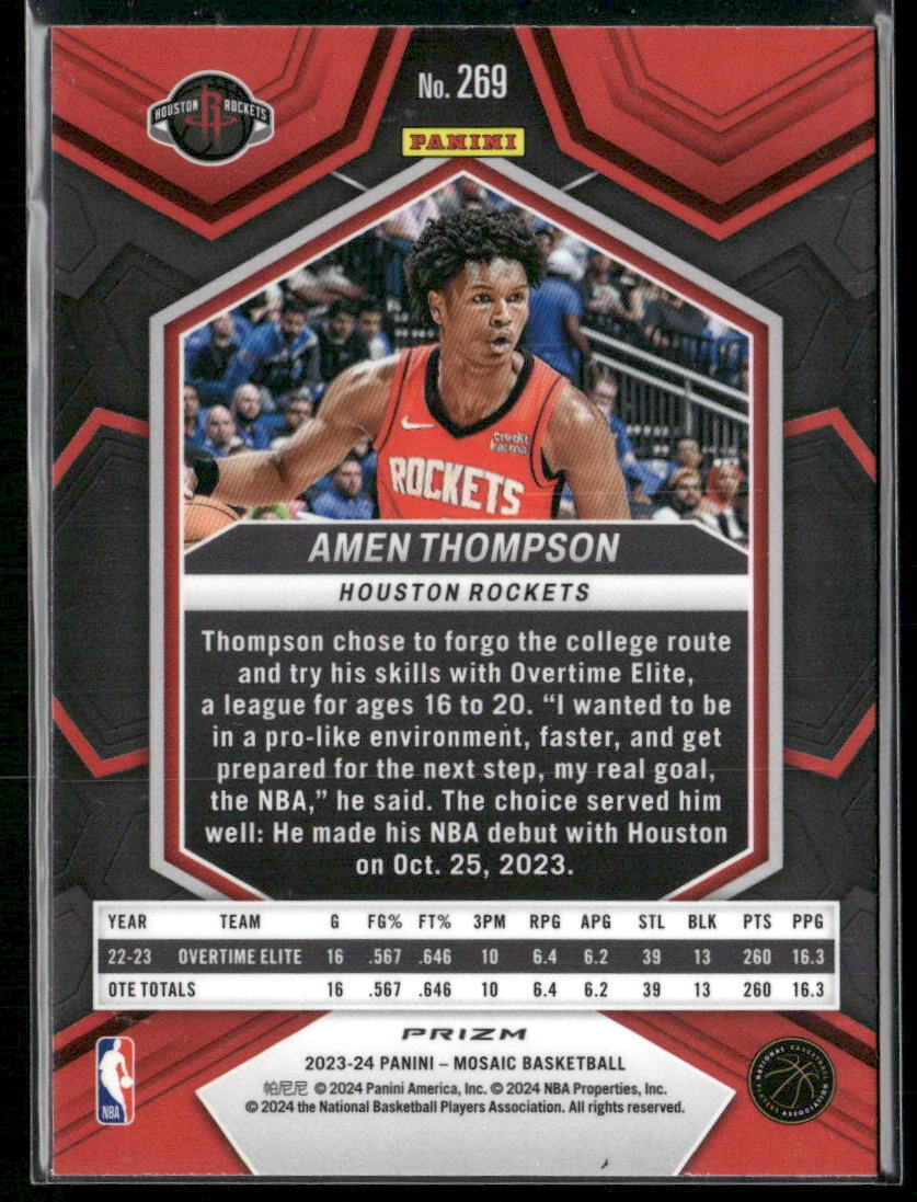 2023-24 Panini Mosaic #269 Amen Thompson Mosaic