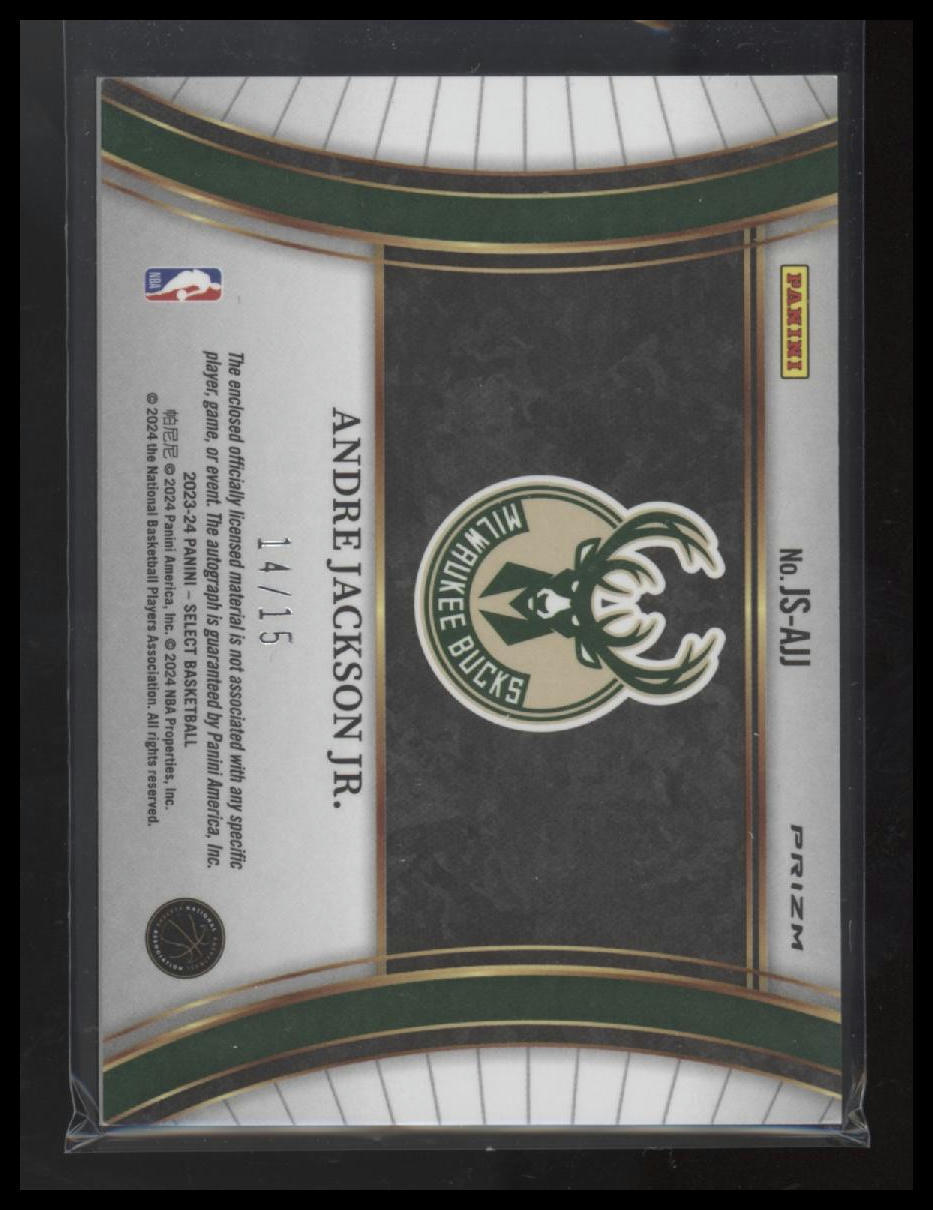 2023-24 Panini Select Andre Jackson Jr. Rookie Patch Auto - /15