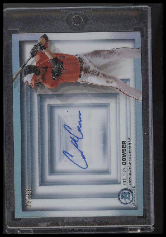 2022 Bowman #BDB-CC Colton Cowser Bowman in 3D Autographs #/99 - Sport Cards