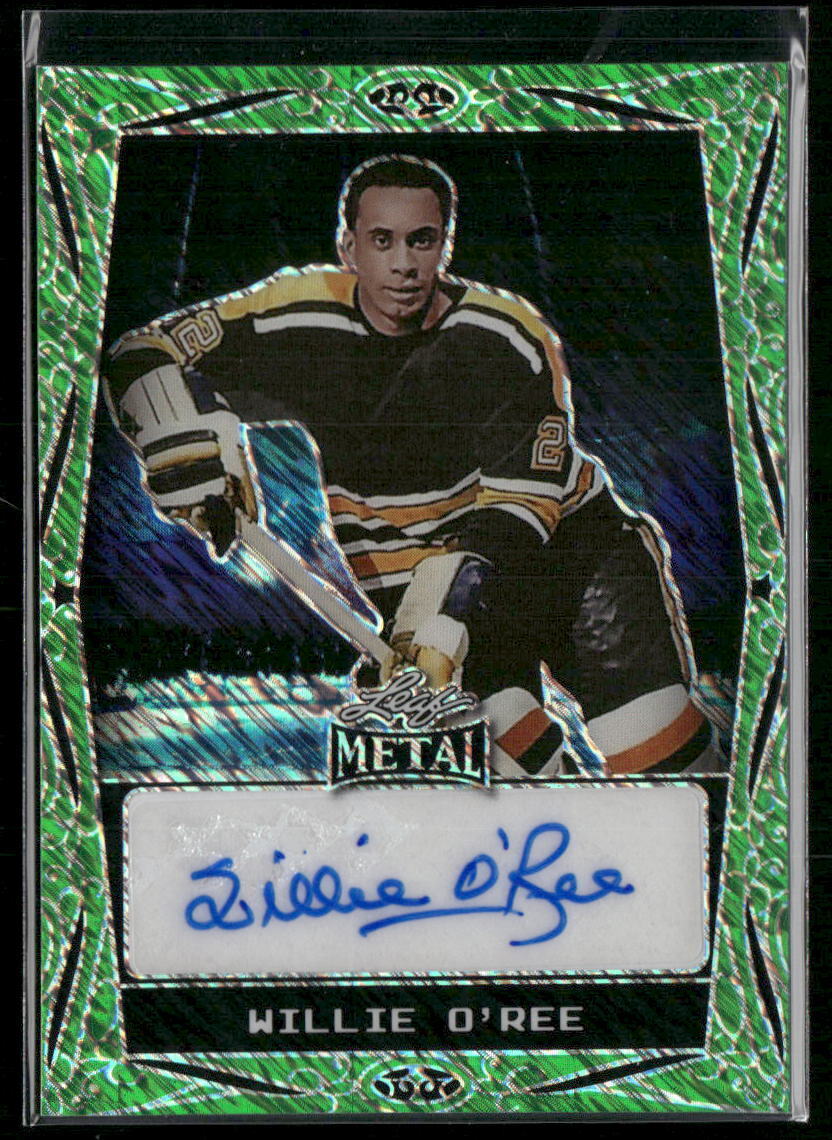 2022 Leaf Hockey #BA-WO1 Willie O’Ree Green #/5 - Sport Cards