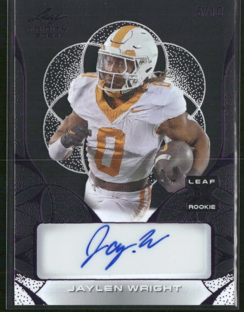 Jaylen Wright 2024 Leaf Trinity Football Rookie Auto #/10