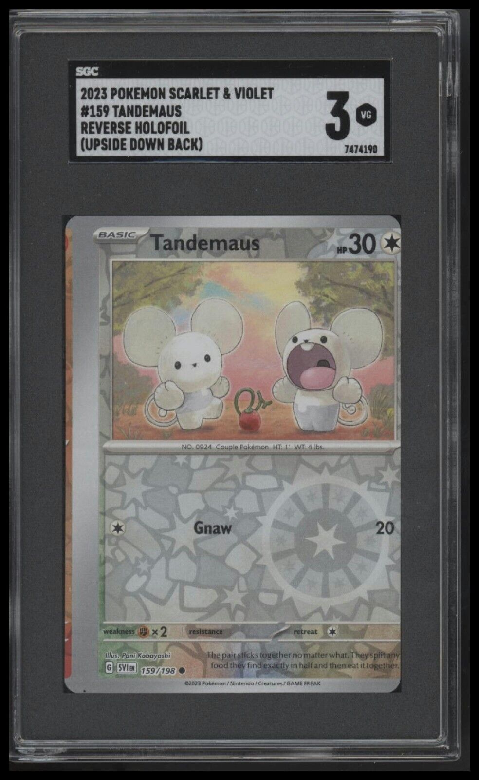 2023 Scarlet & Violet 4-Card Consecutive Cut Error & Upside Down Back - See Desc - Sport Cards