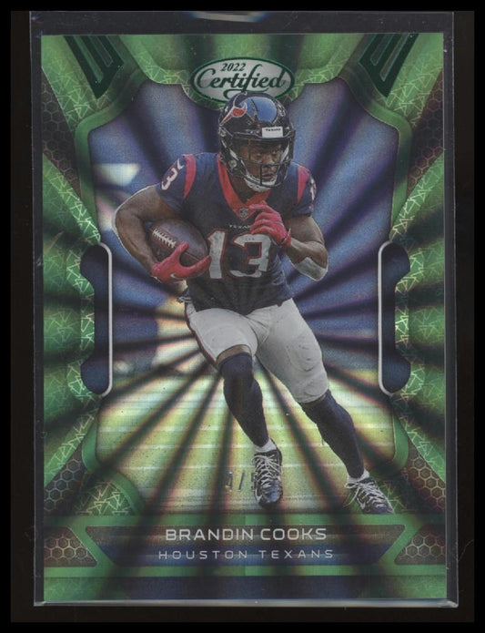 2022 Panini Certified #40 Brandin Cooks Mirror Green #/5 - Sport Cards