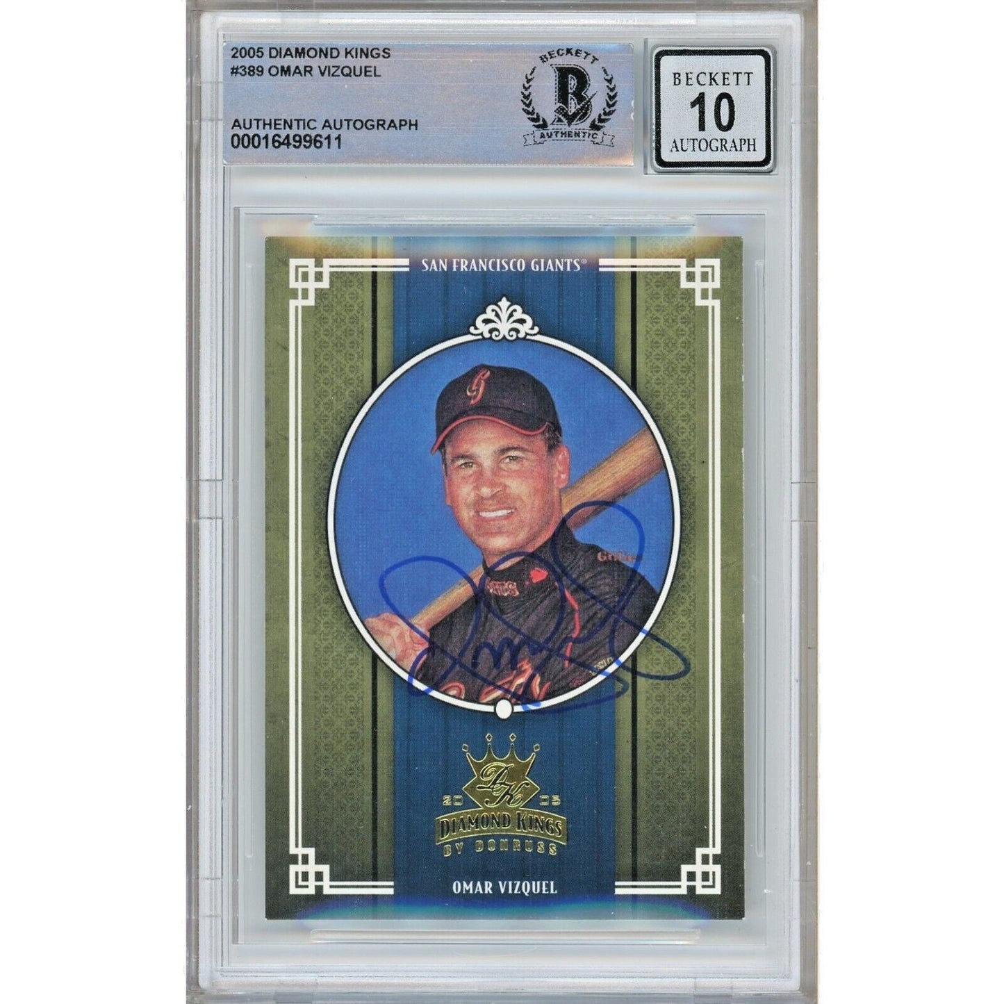 Omar Vizquel San Francisco Giants Signed 2005 Diamond Kings Card BGS Auto 10 Graded