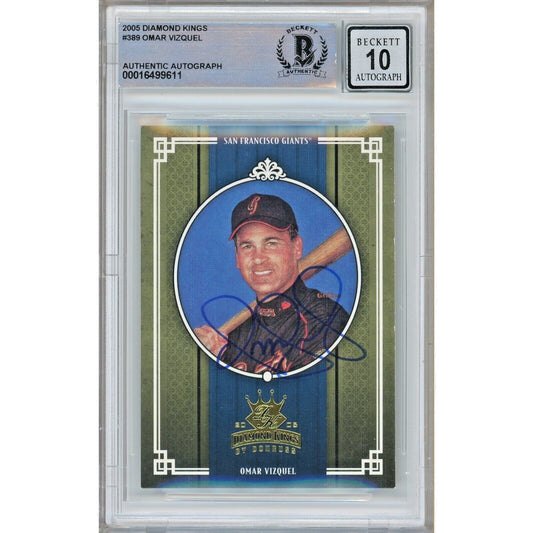 Omar Vizquel San Francisco Giants Signed 2005 Diamond Kings Card BGS Auto 10 Graded