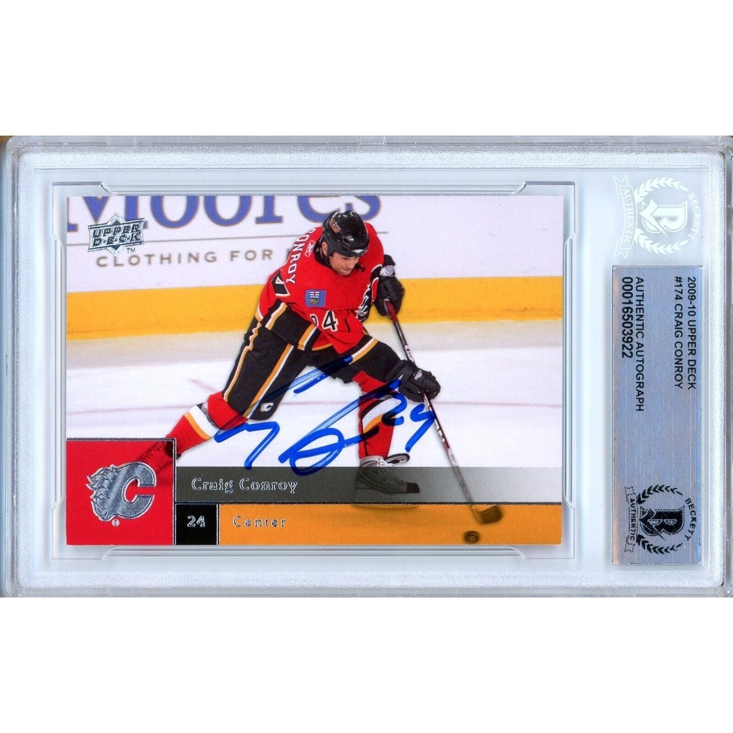 2009-10 Upper Deck #174 — Craig Conroy Calgary Flames Autographed Trading Card — Beckett Authentication
