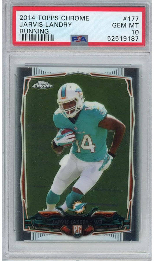 Graded 2014 Topps Chrome Jarvis Landry #177 Running Rookie RC Football Card PSA 10 Gem Mint