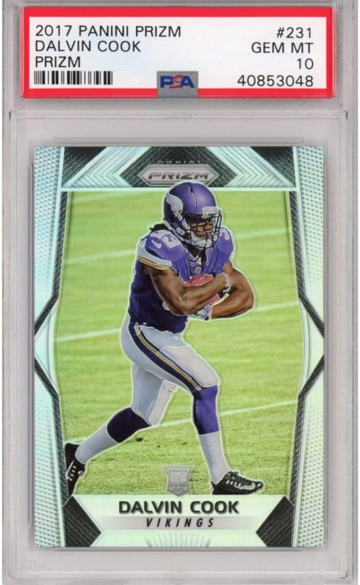 Graded 2017 Panini Prizm Dalvin Cook #231 Prizm Rookie RC Football Card PSA 10 Gem Mint - Sport Cards