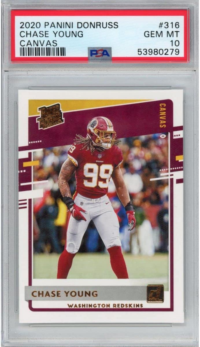Graded 2020 Panini Donruss Chase Young #316 Canvas Rookie RC Football Card PSA 10 Gem Mint