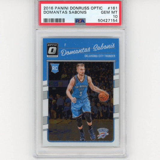 Graded 2016-17 Panini Donruss Optic Domantas Sabonis #161 Rookie RC Basketball Card PSA 10 Gem Mint - Sport Cards