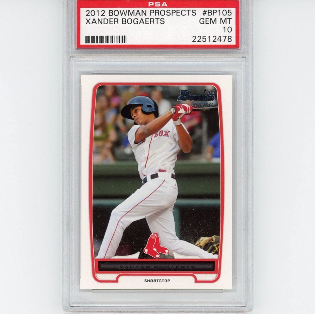 Graded 2012 Bowman Prospects Xander Bogaerts #BP105 Rookie RC Baseball Card PSA 10 Gem Mint