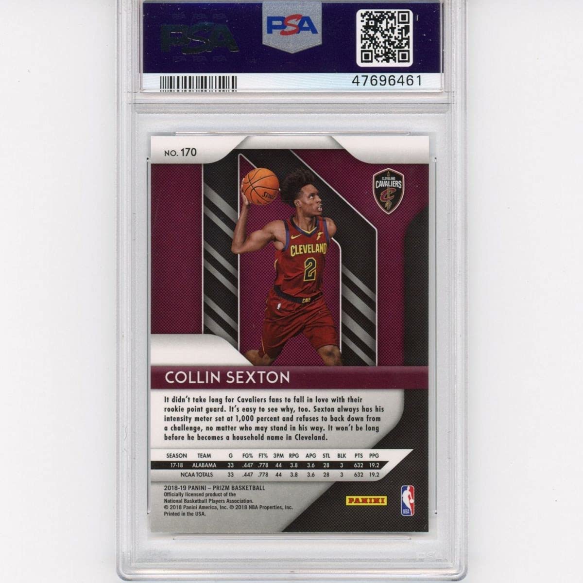 Graded 2018-19 Panini Prizm Collin Sexton #170 Rookie RC Basketball Card PSA 10 Gem Mint - Sport Cards