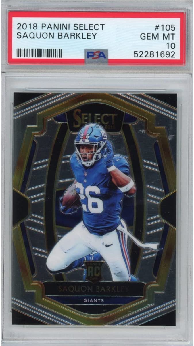 Graded 2018 Panini Select Saquon Barkley #105 Rookie RC Football Card PSA 10 Gem Mint