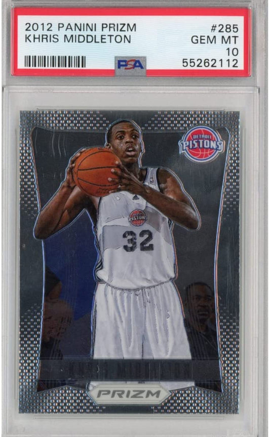 Graded 2012-13 Panini Prizm Khris Middleton #285 Rookie RC Basketball Card PSA 10 Gem Mint - Sport Cards